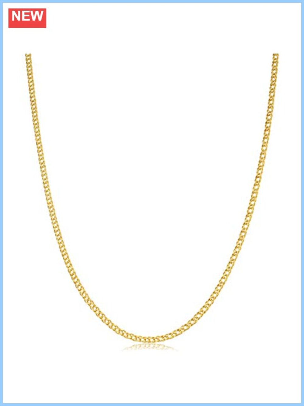 10k Yellow Gold 2mm Weave Curb Chain Necklace 16"